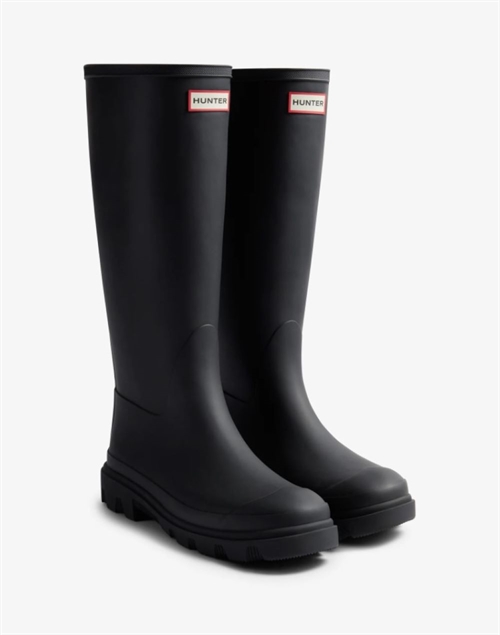 HUNTER UNISEX DOWNPOUR TALL BOOT BLACK